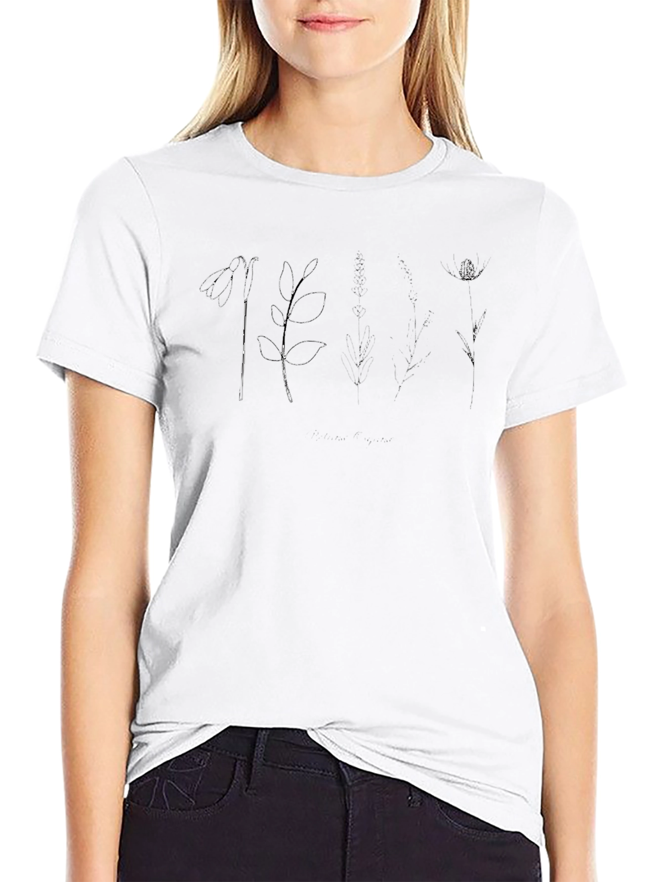 Botanical Sketch Tee - Black Unisex
