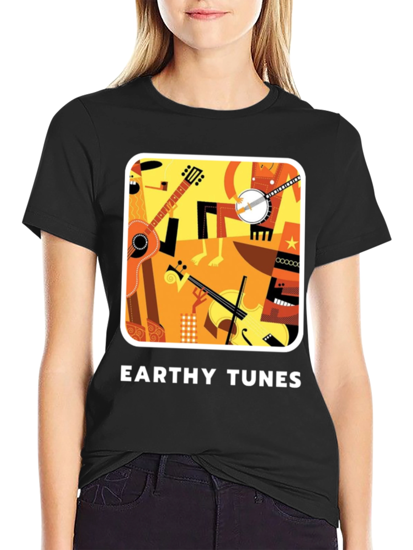 Earthy Tunes Black Graphic Tee