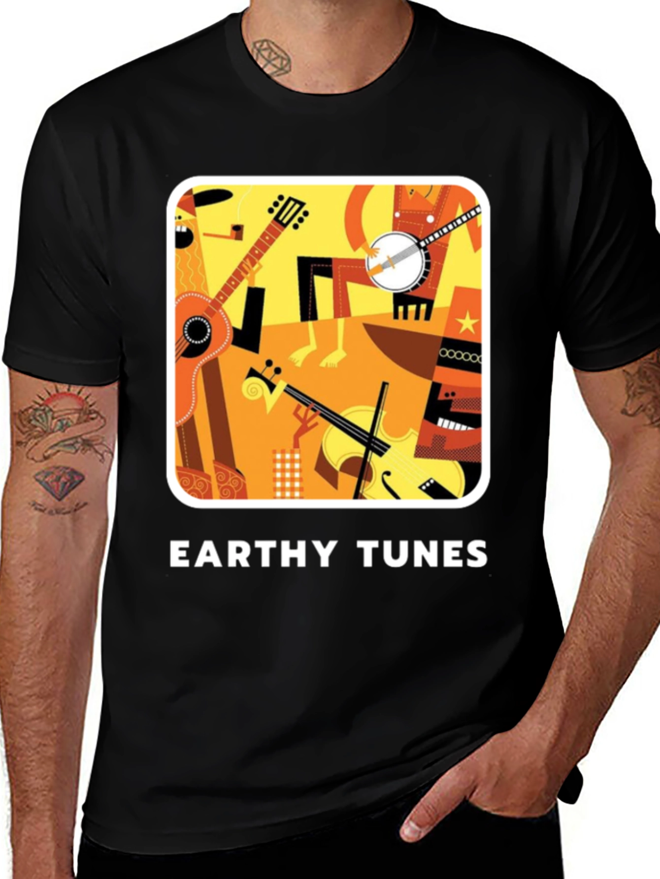 Earthy Tunes Black Graphic Tee