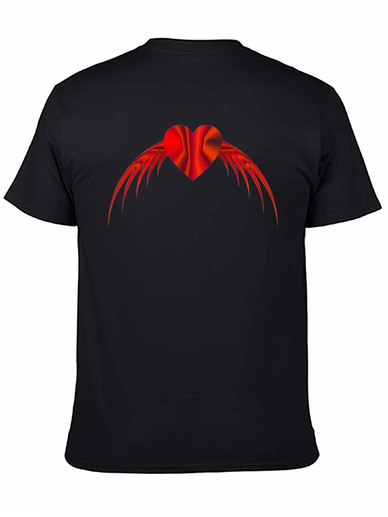 Winged Heart Graphic Tee - Black Cotton Blend