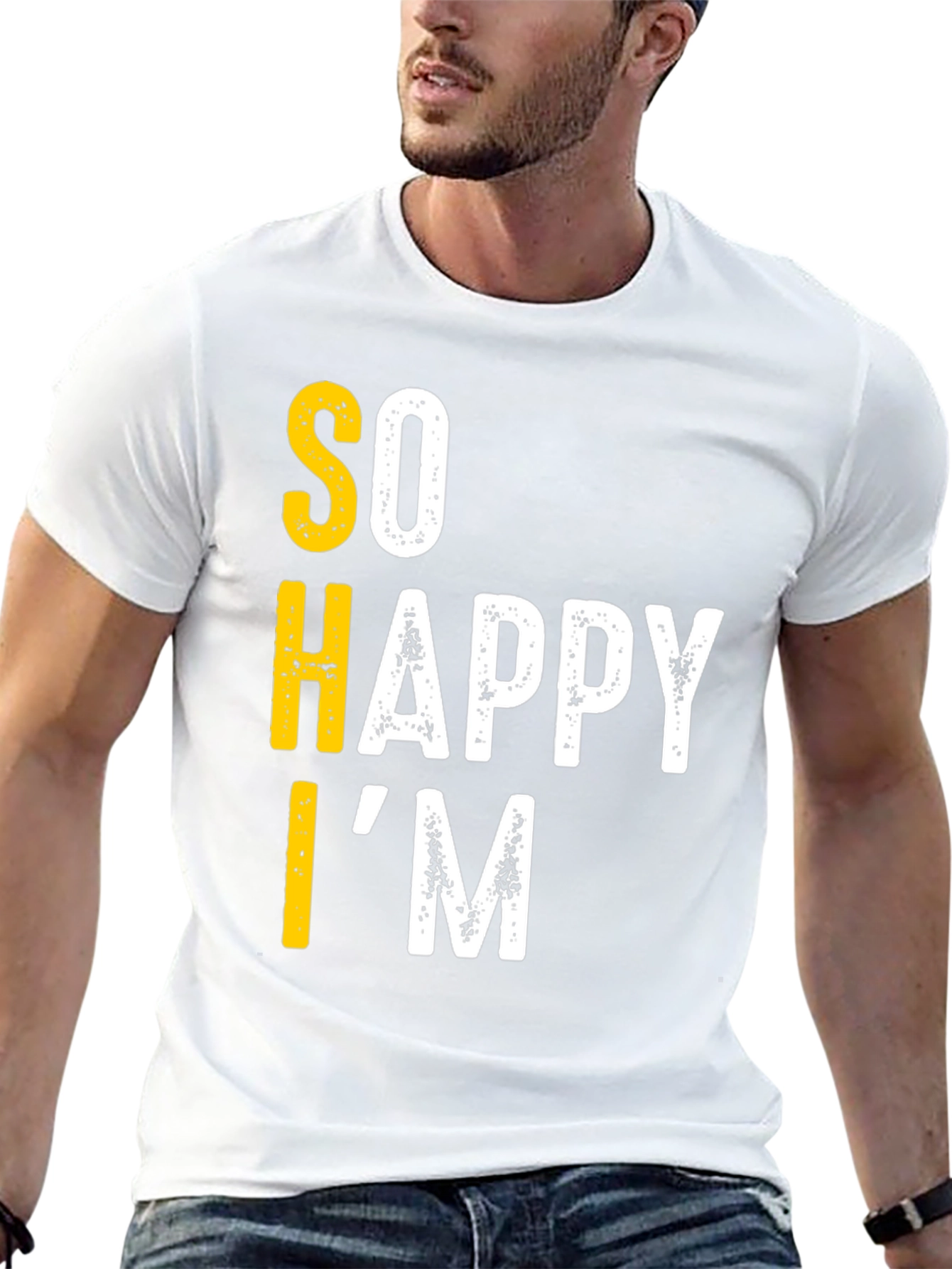 Funny So Happy Im T-Shirt - Black Graphic Tee