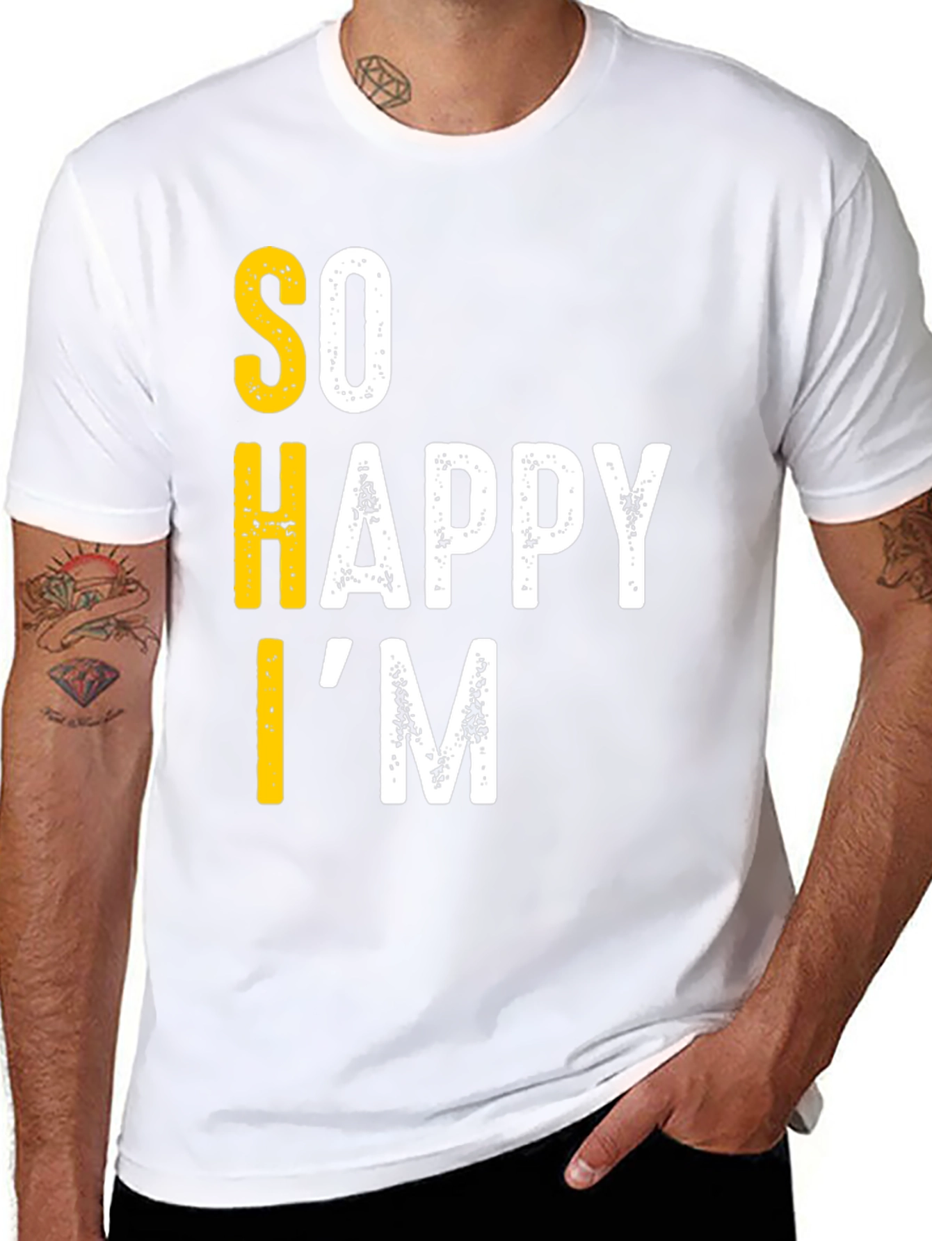 Funny So Happy Im T-Shirt - Black Graphic Tee