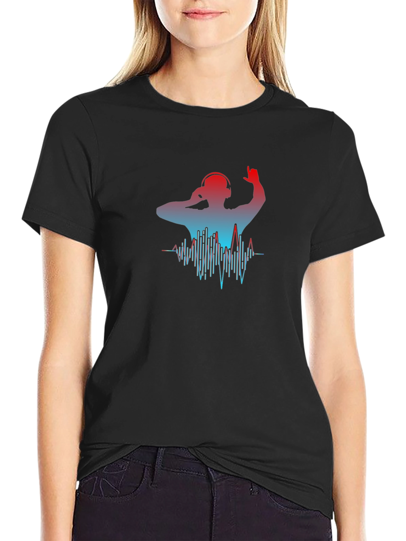 DJ Graphic Tee - Black Cotton Blend