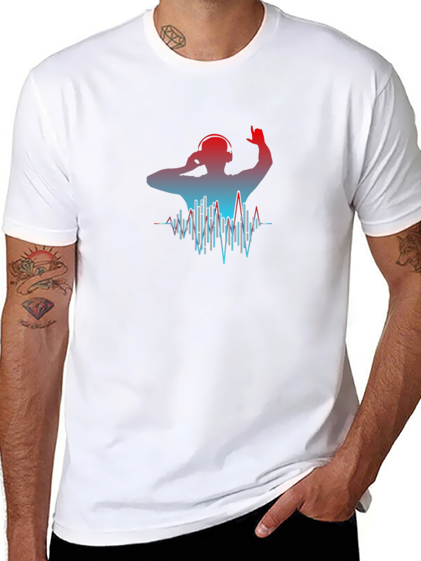 DJ Graphic Tee - Black Cotton Blend