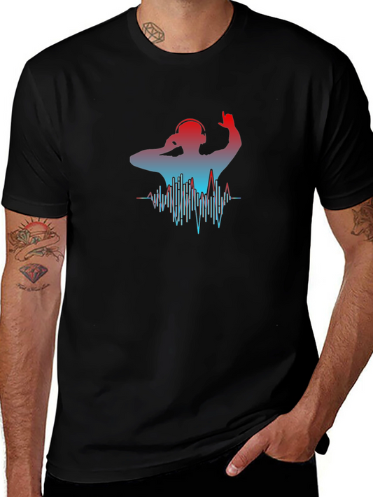 DJ Graphic Tee - Black Cotton Blend