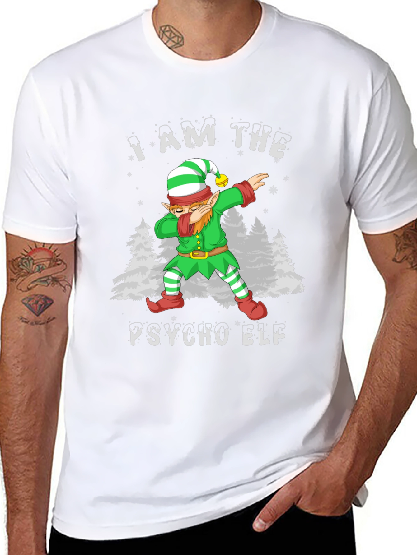 Psycho Elf Dabbing Christmas T-Shirt