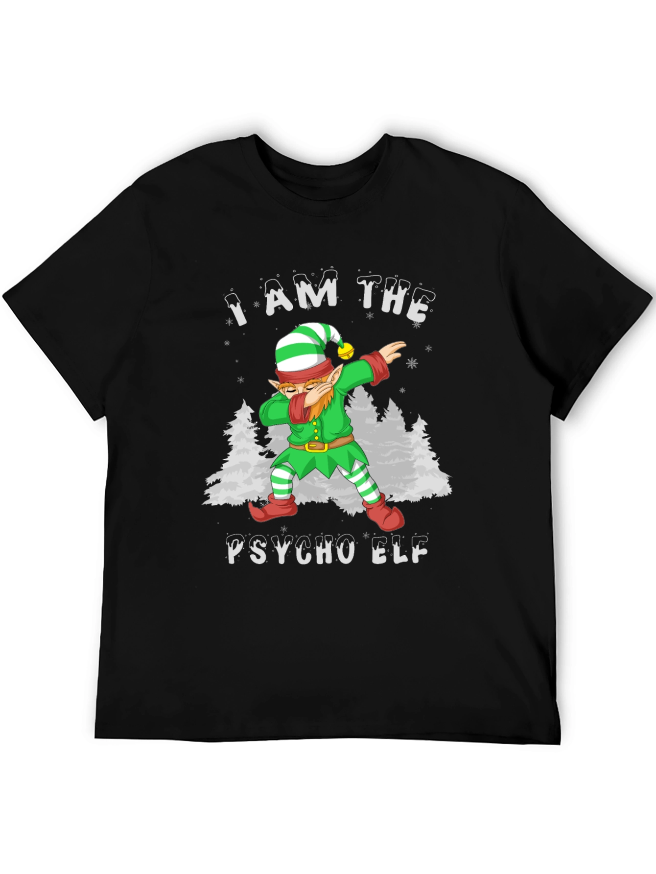 Psycho Elf Dabbing Christmas T-Shirt