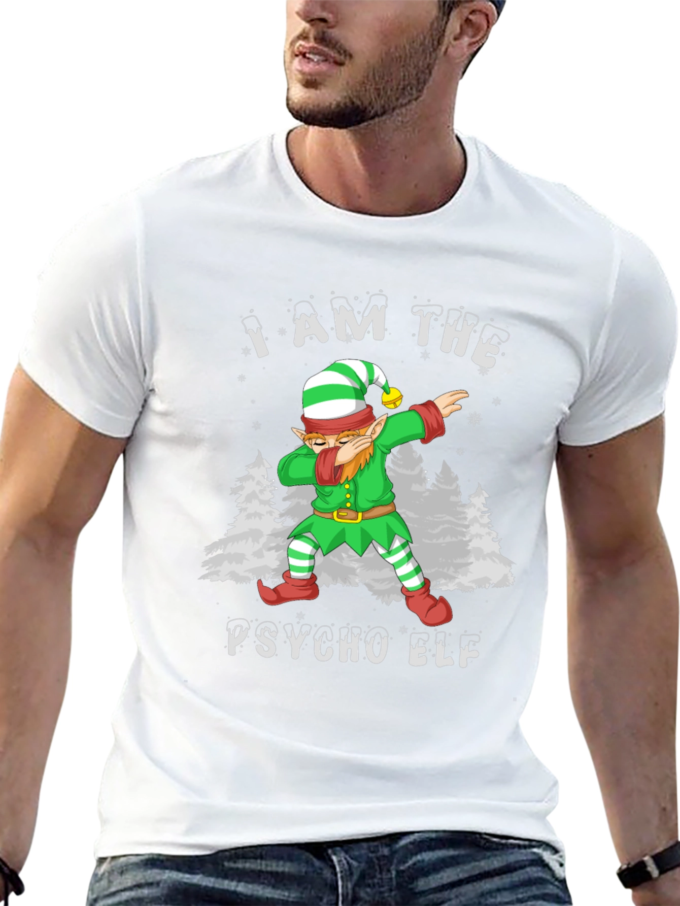 Psycho Elf Dabbing Christmas T-Shirt