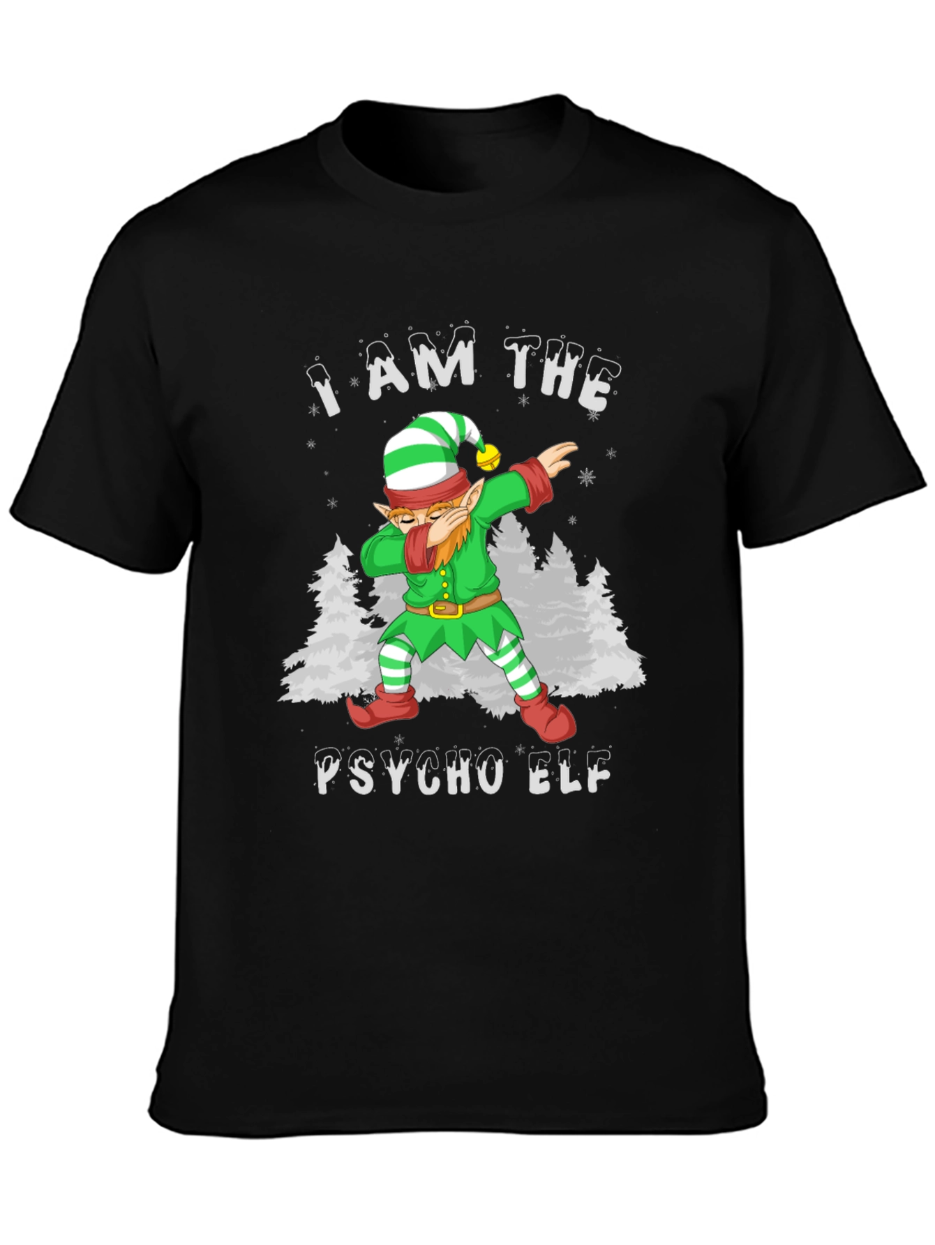 Psycho Elf Dabbing Christmas T-Shirt