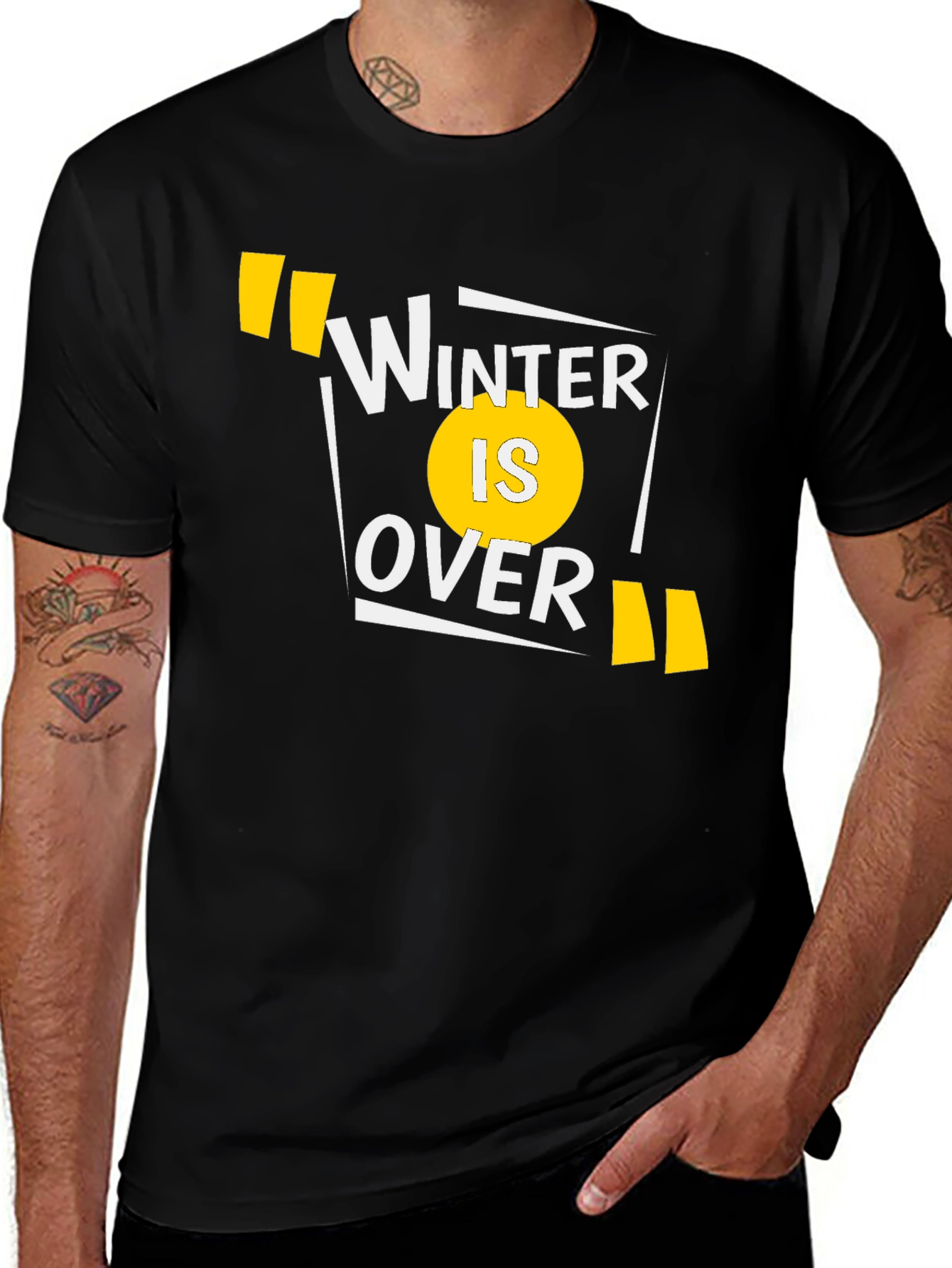 Winter is Over Graphic Tee - Black Cotton T-Shirt