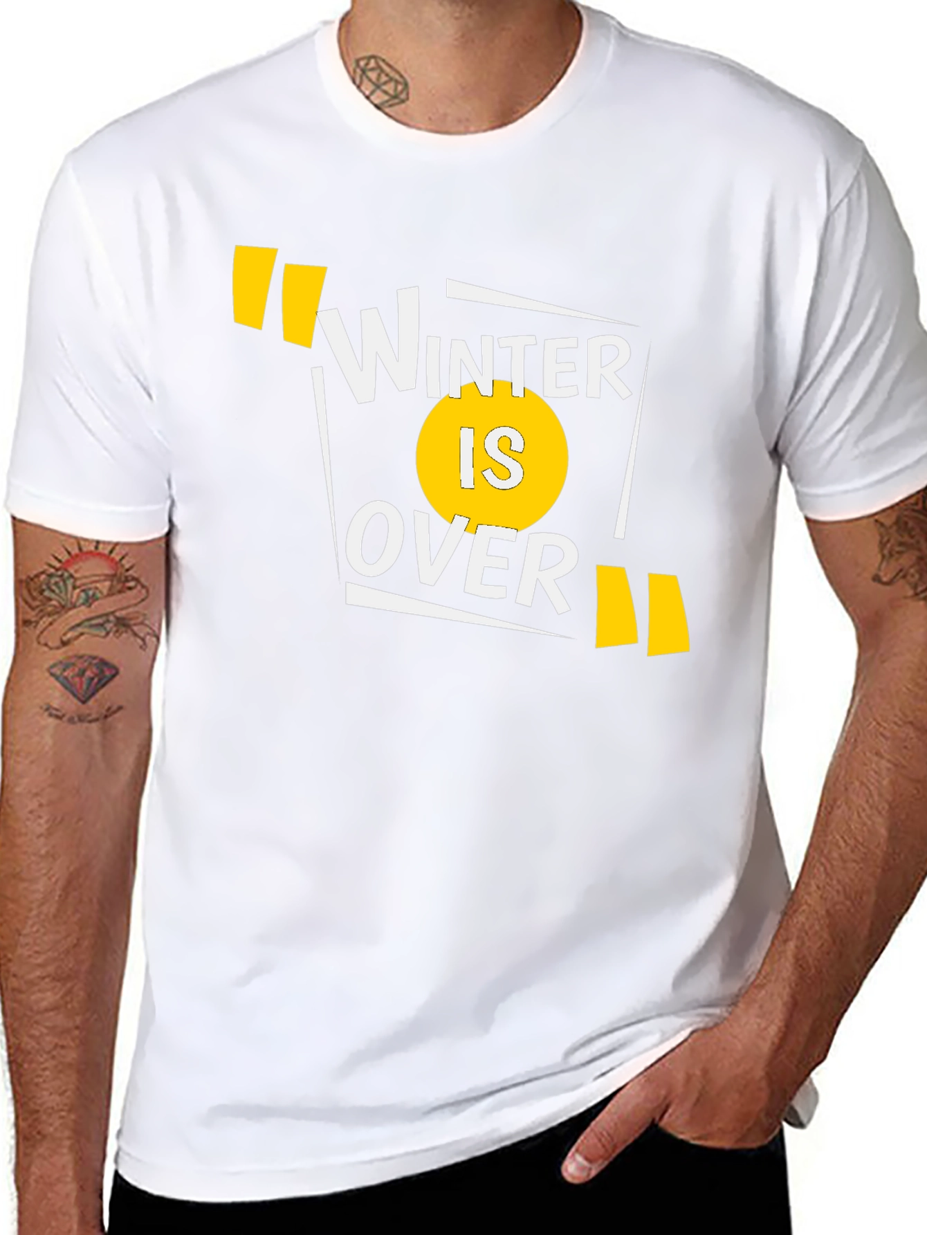 Winter is Over Graphic Tee - Black Cotton T-Shirt