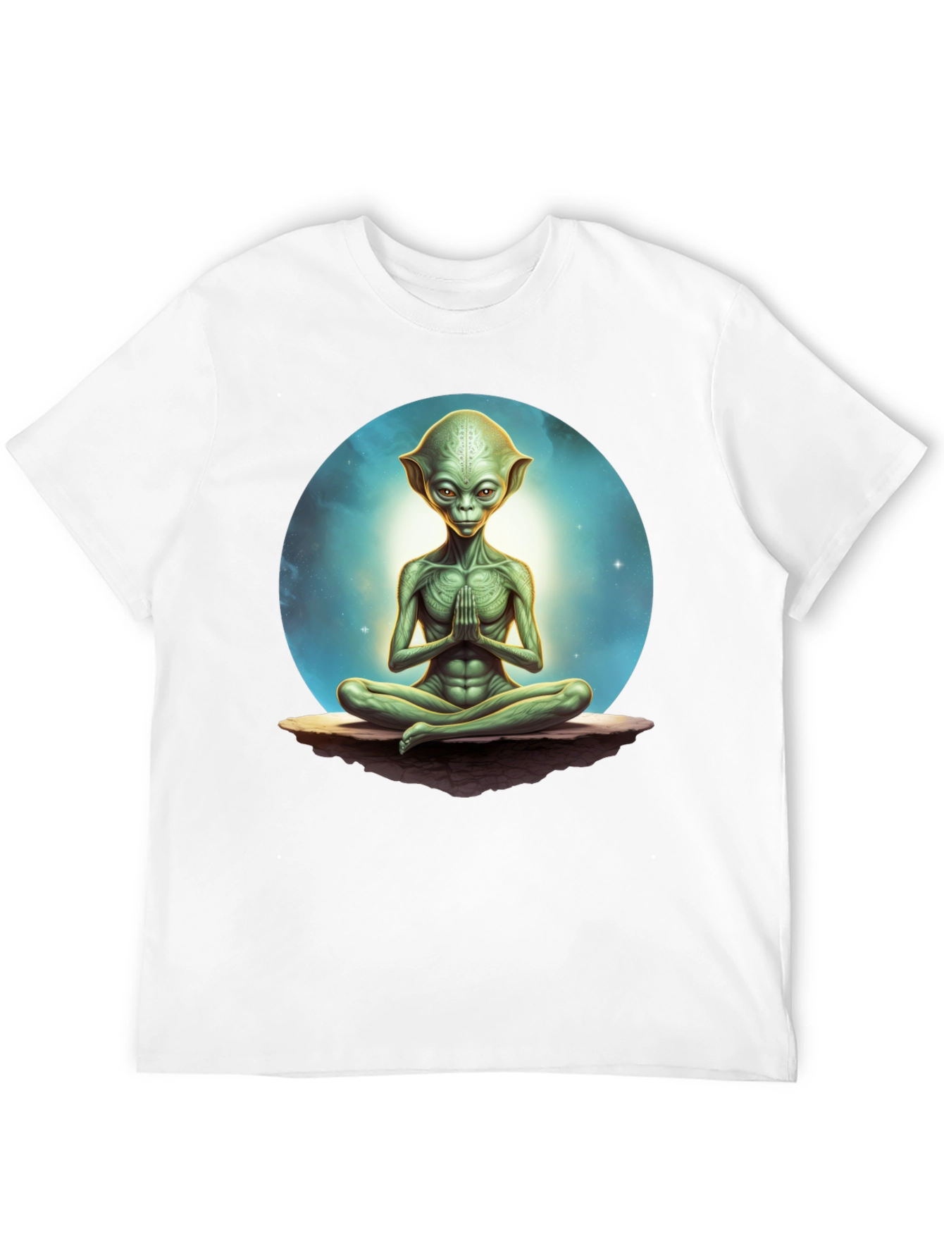 Meditating Alien Graphic Tee - Black