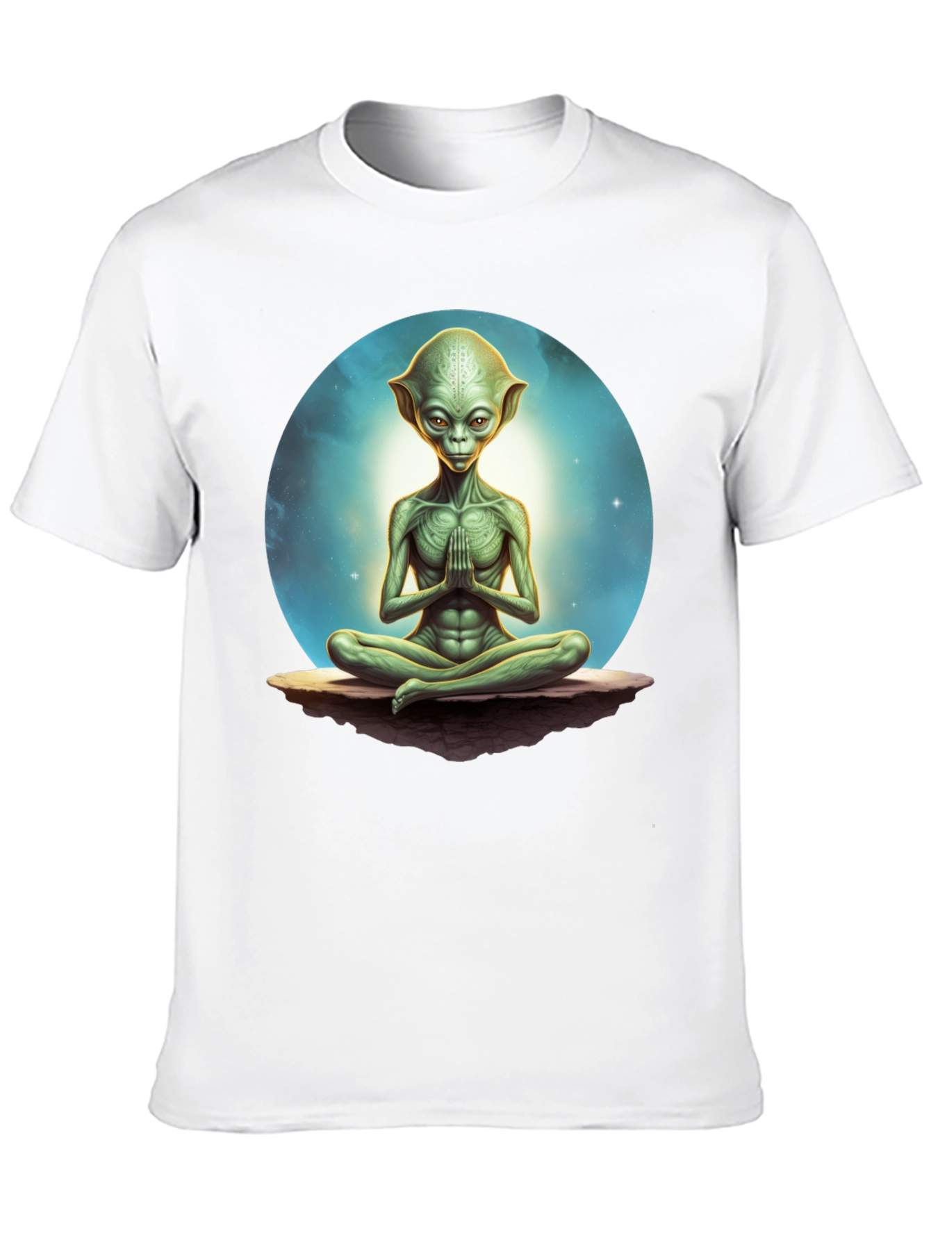 Meditating Alien Graphic Tee - Black