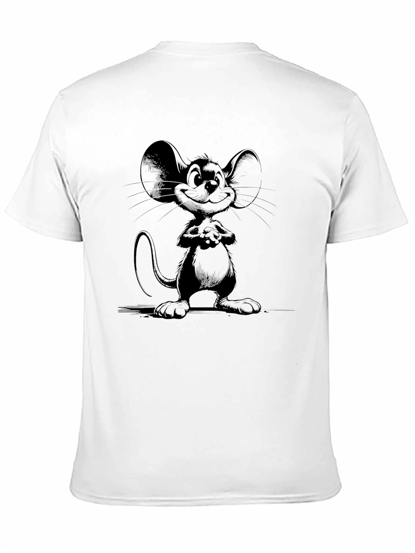 Cartoon Mouse Graphic Black T-Shirt
