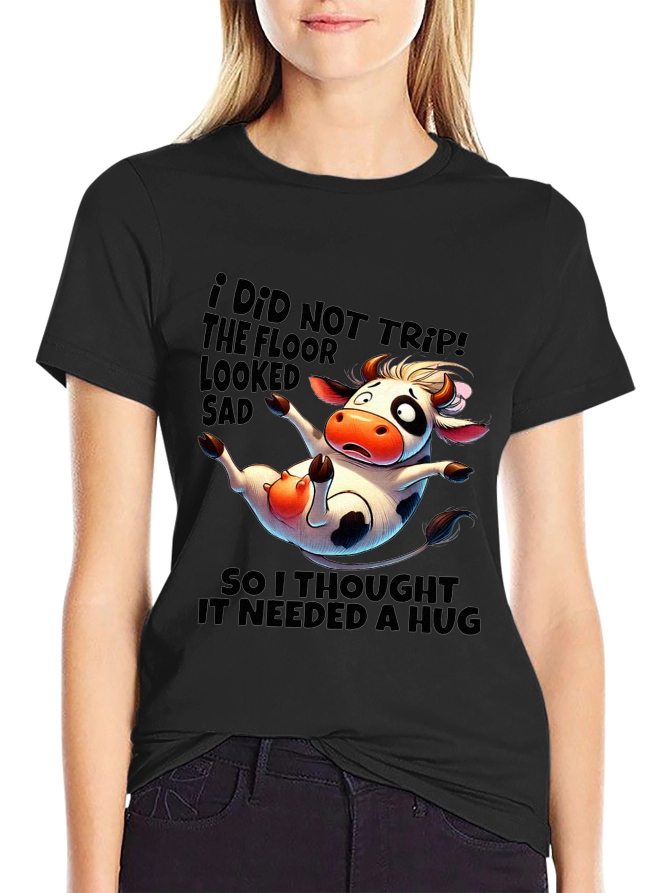 Funny Cow Hug T-Shirt - Cute Graphic Tee