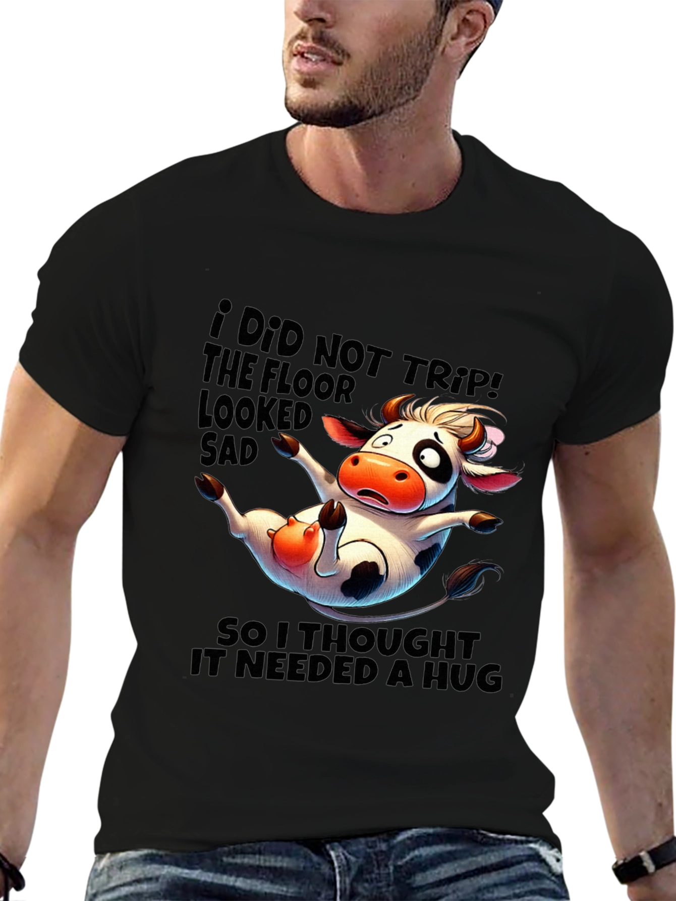 Funny Cow Hug T-Shirt - Cute Graphic Tee