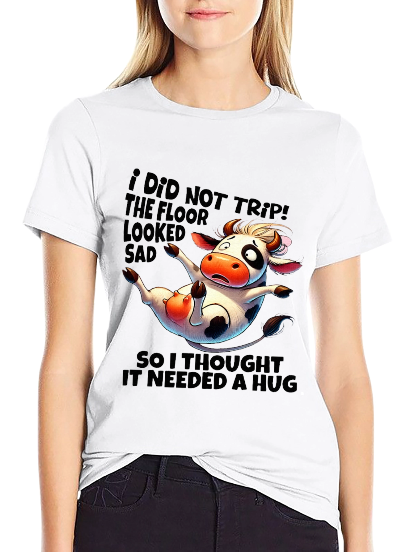 Funny Cow Hug T-Shirt - Cute Graphic Tee
