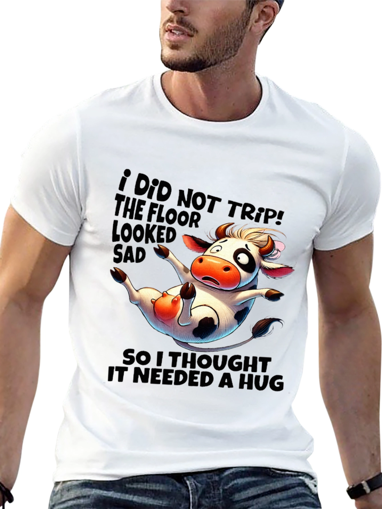 Funny Cow Hug T-Shirt - Cute Graphic Tee