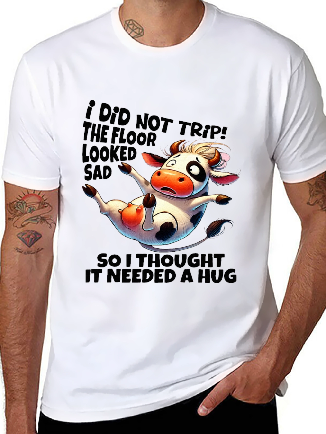 Funny Cow Hug T-Shirt - Cute Graphic Tee