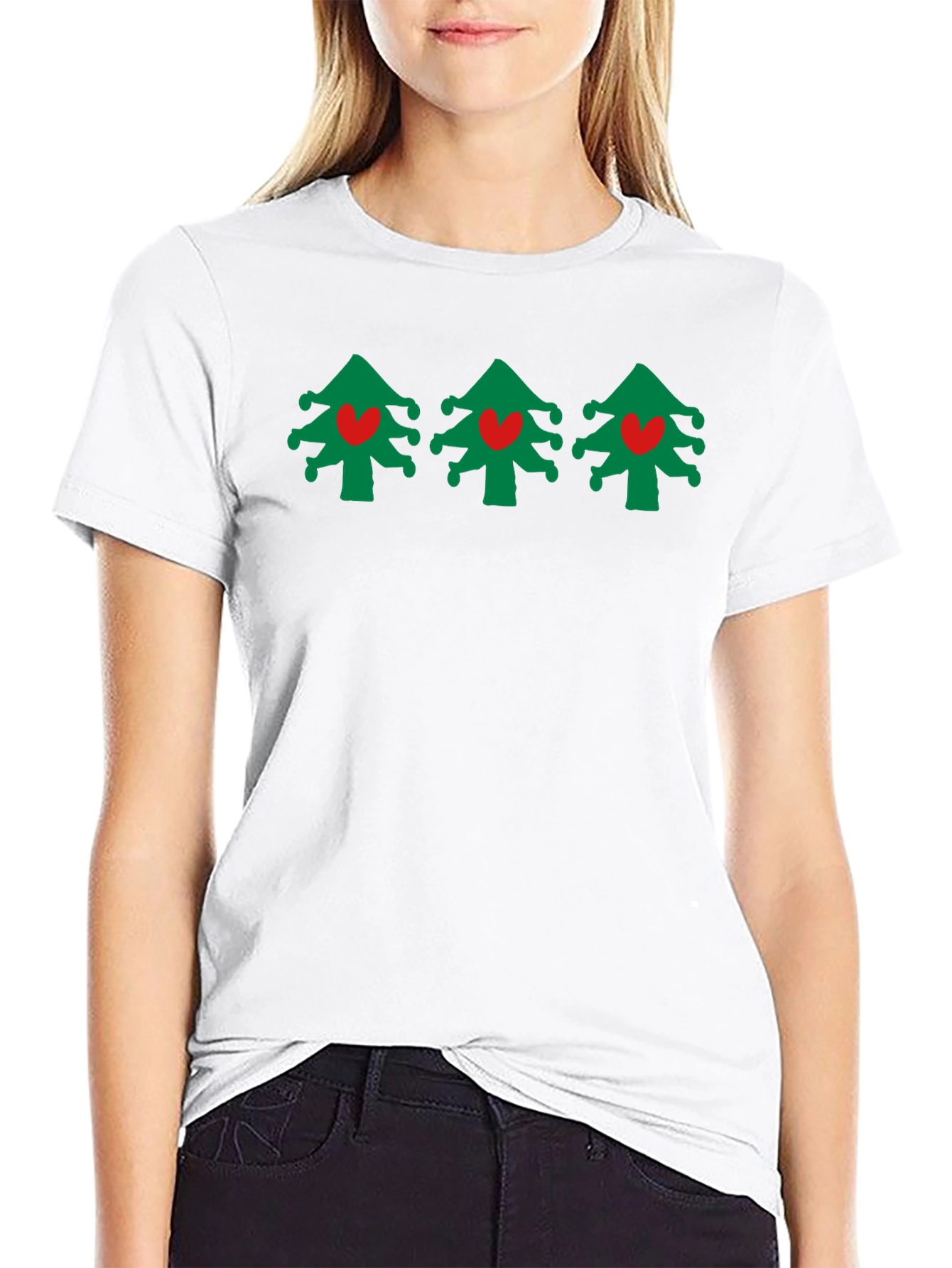 Festive Christmas Tree Heart T-Shirt