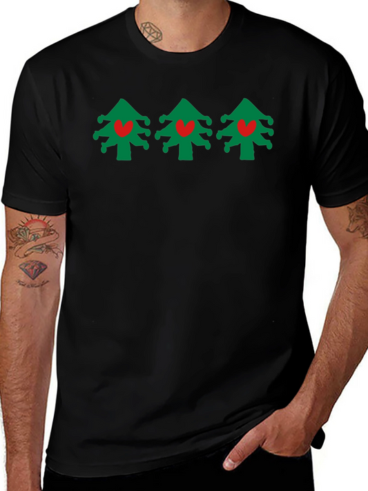 Festive Christmas Tree Heart T-Shirt
