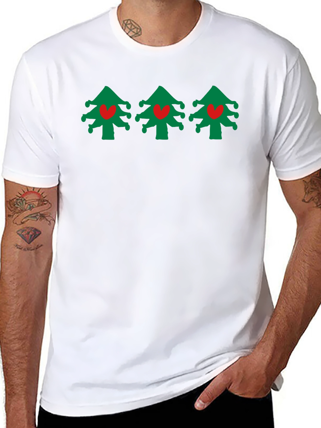 Festive Christmas Tree Heart T-Shirt