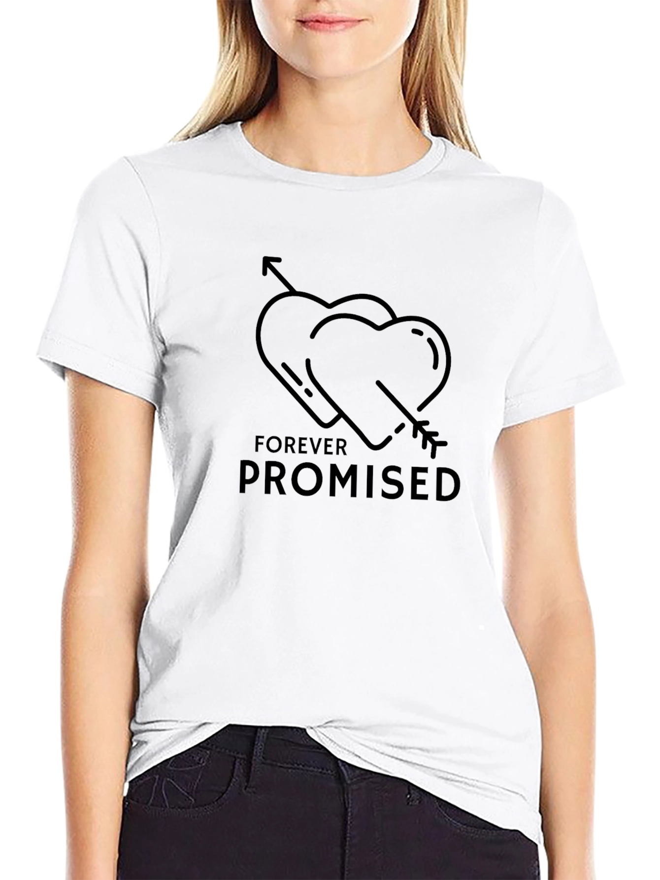 Forever Promised Graphic Tee - Heart Arrow Design