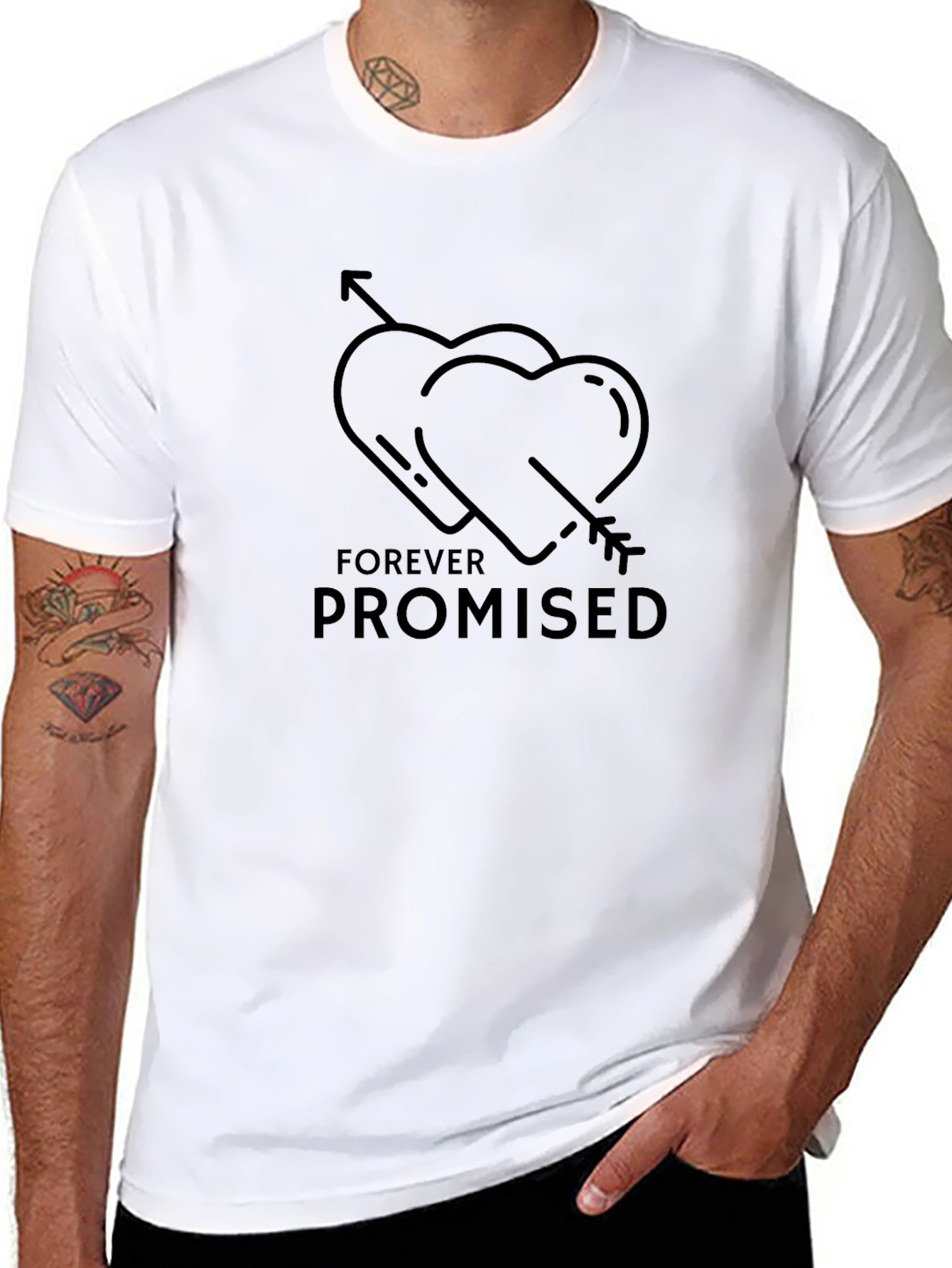 Forever Promised Graphic Tee - Heart Arrow Design