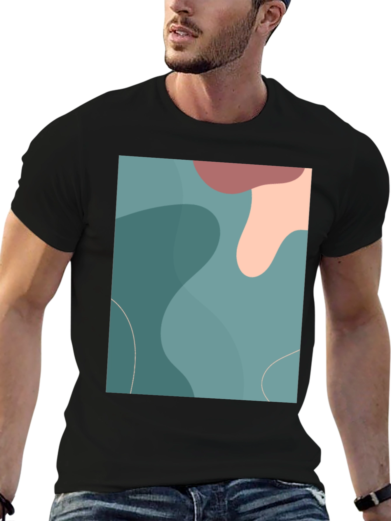 Abstract Art Graphic Tee - Modern Casual Shirt