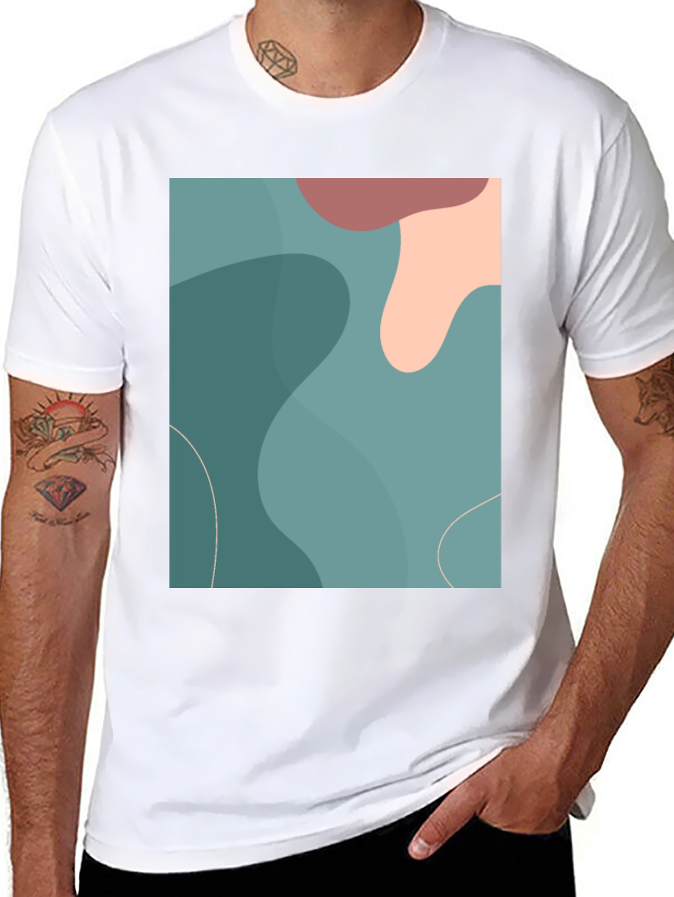Abstract Art Graphic Tee - Modern Casual Shirt