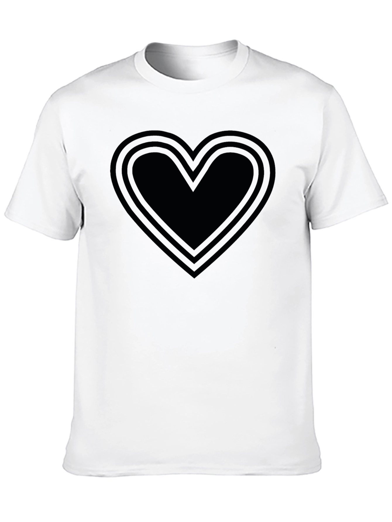 Black Heart Outline Graphic T-Shirt