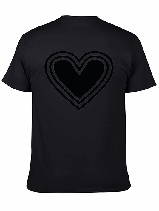Black Heart Outline Graphic T-Shirt