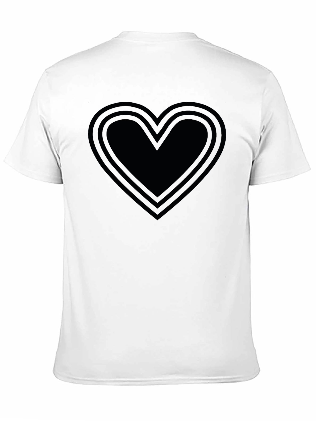 Black Heart Outline Graphic T-Shirt