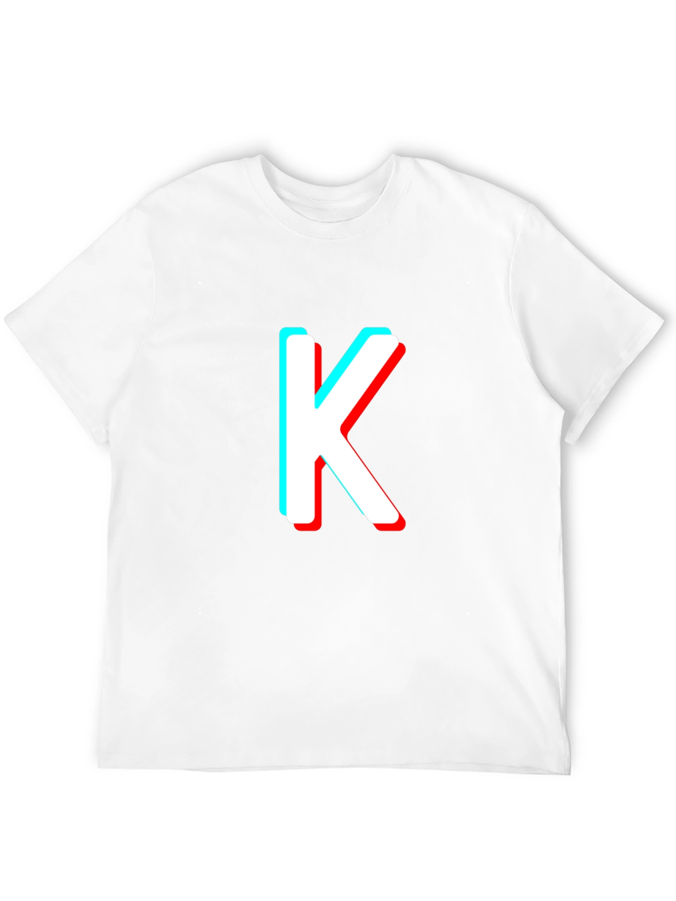 Retro 3D Letter K Black T-Shirt