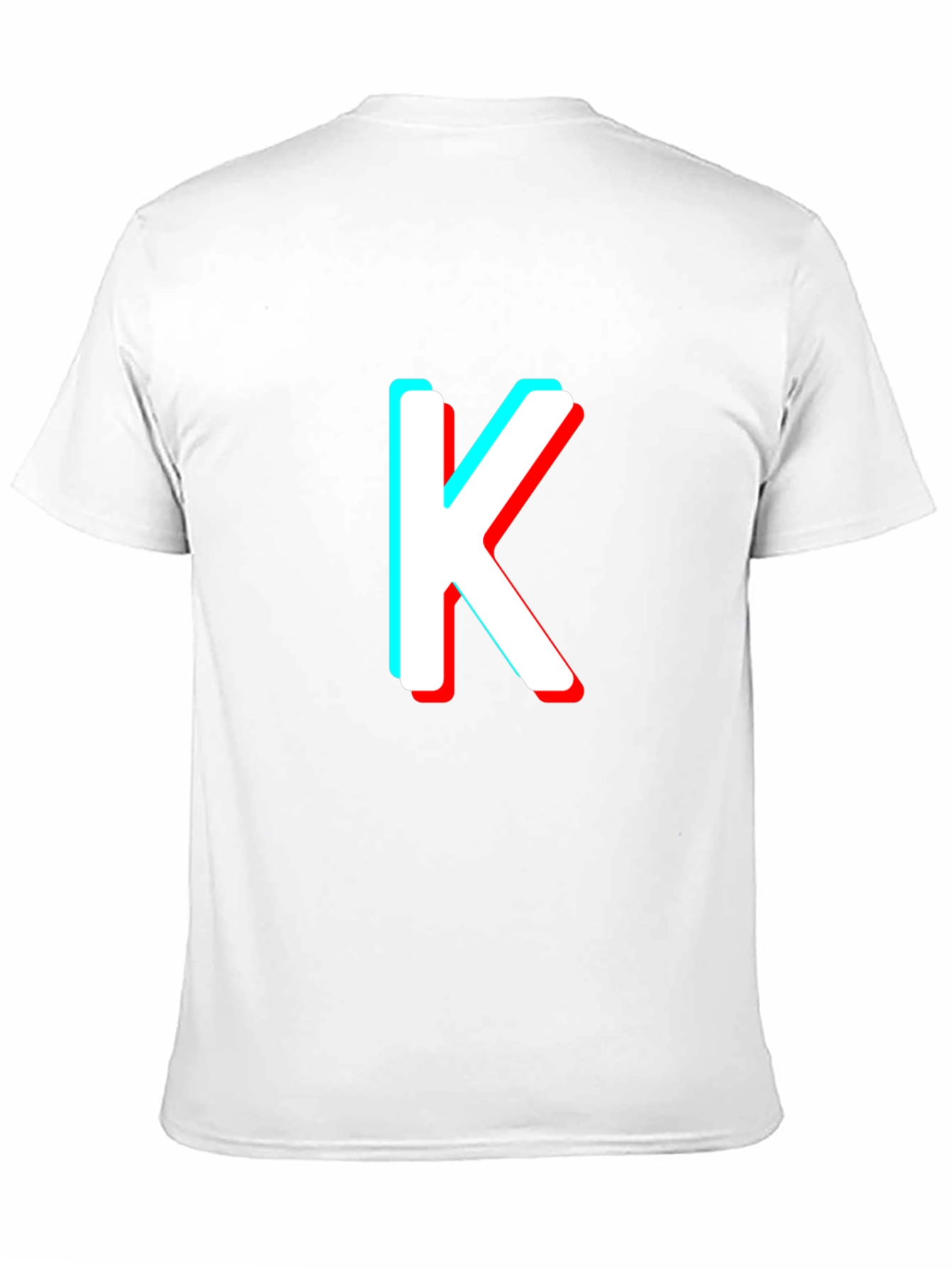 Retro 3D Letter K Black T-Shirt