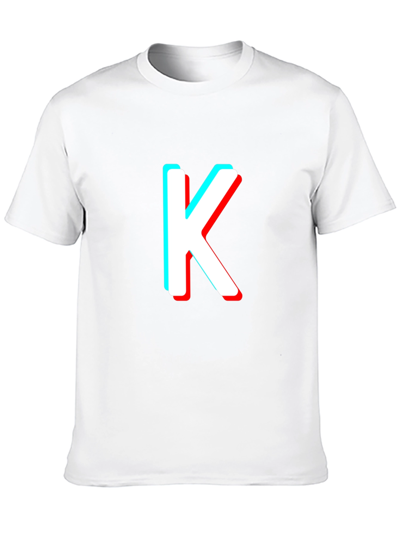 Retro 3D Letter K Black T-Shirt