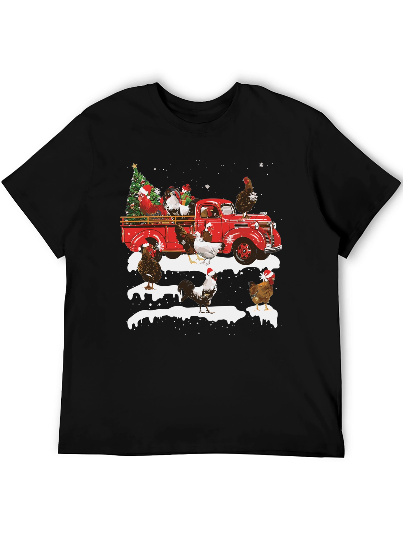 Festive Chicken Truck Graphic Tee