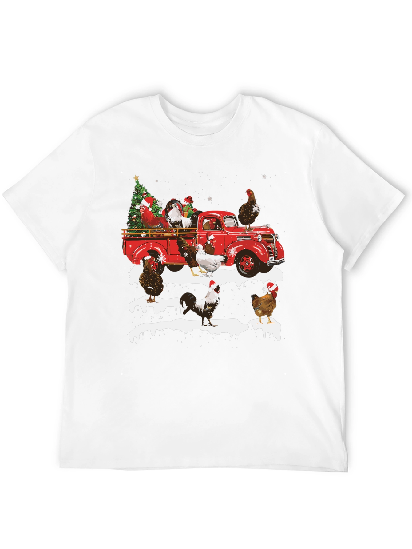 Festive Chicken Truck Graphic Tee