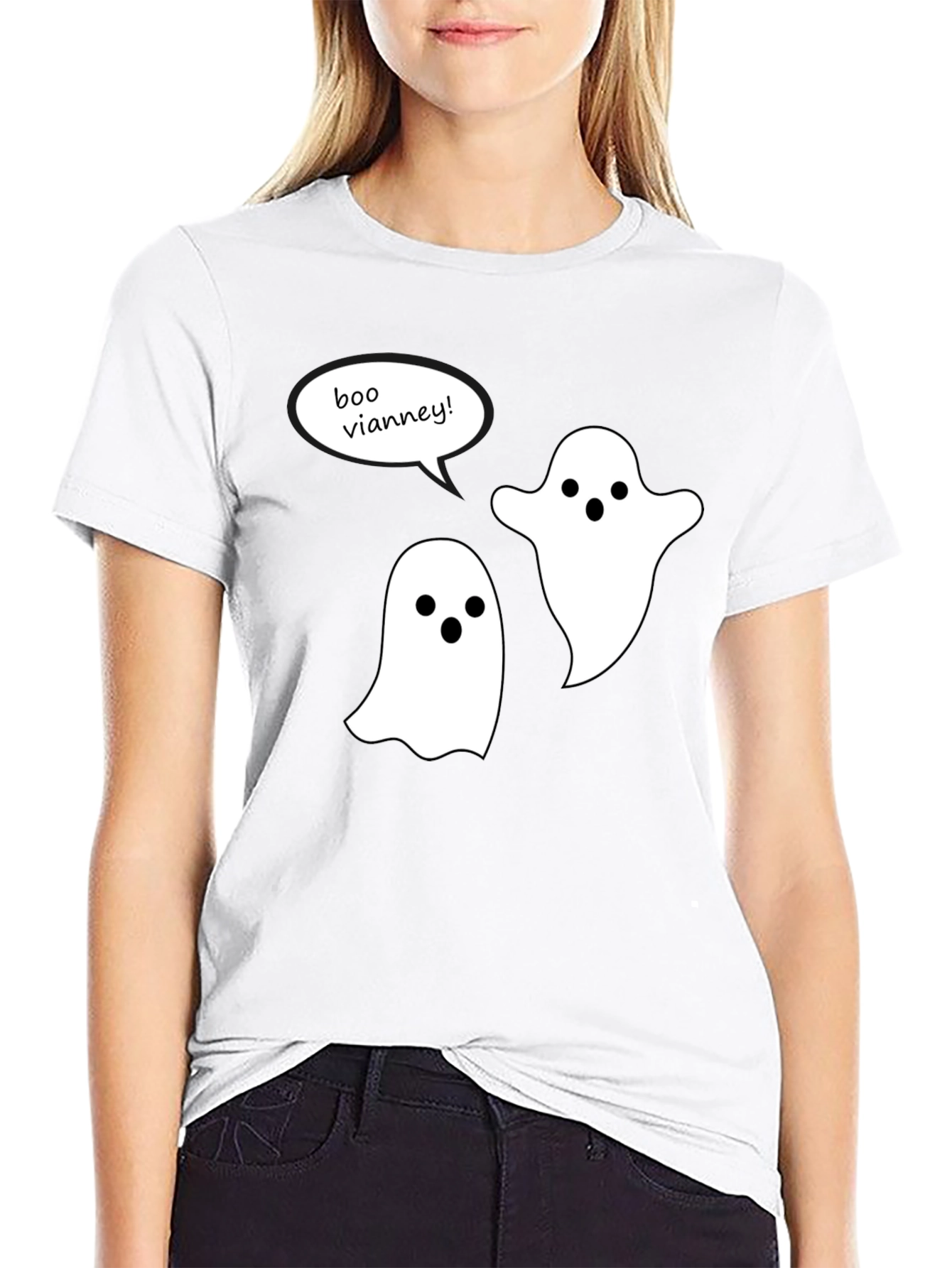 Boo Vianney Ghost Graphic Tee - Halloween Spirit