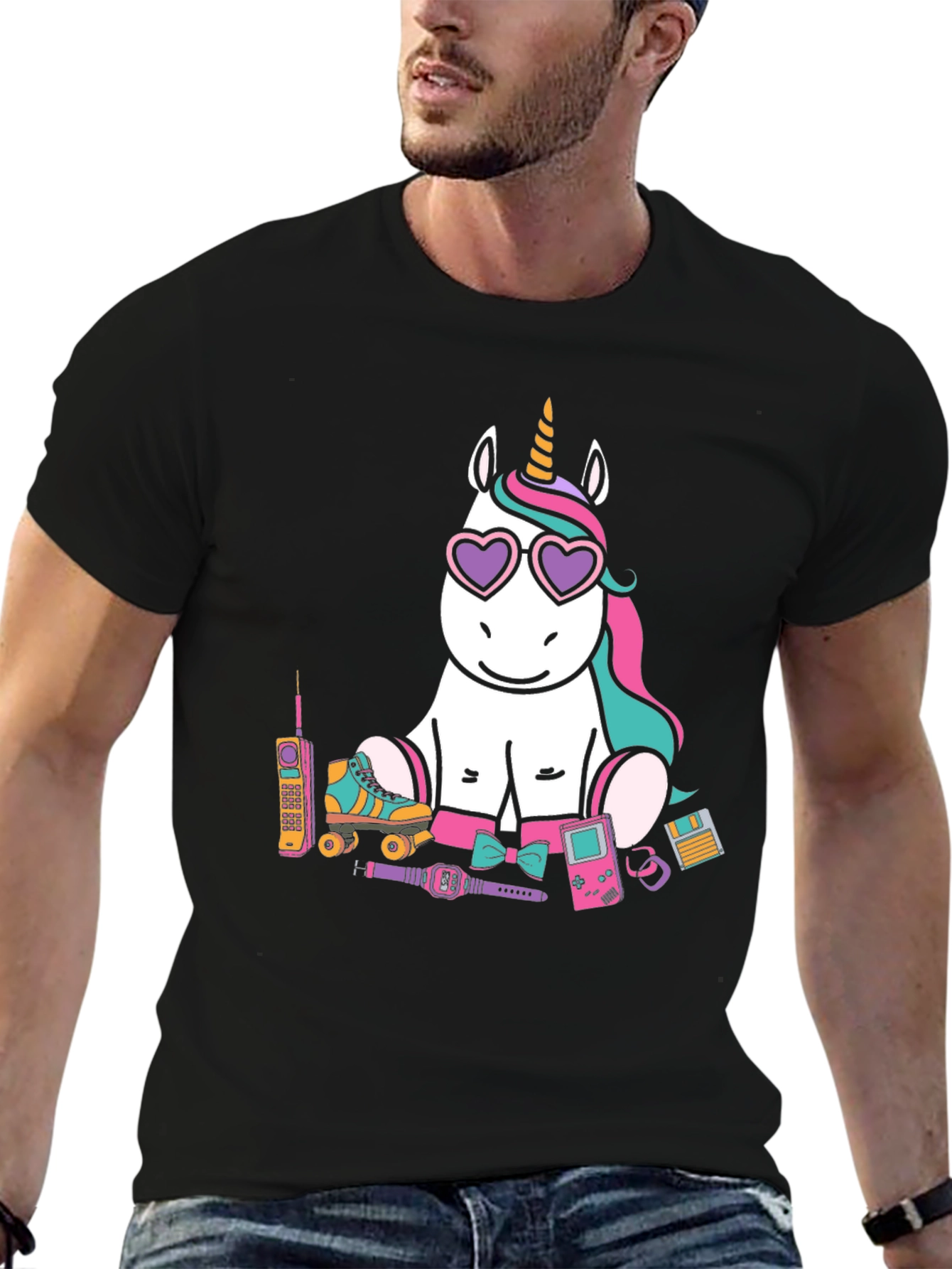 Retro 90s Unicorn Graphic T-Shirt