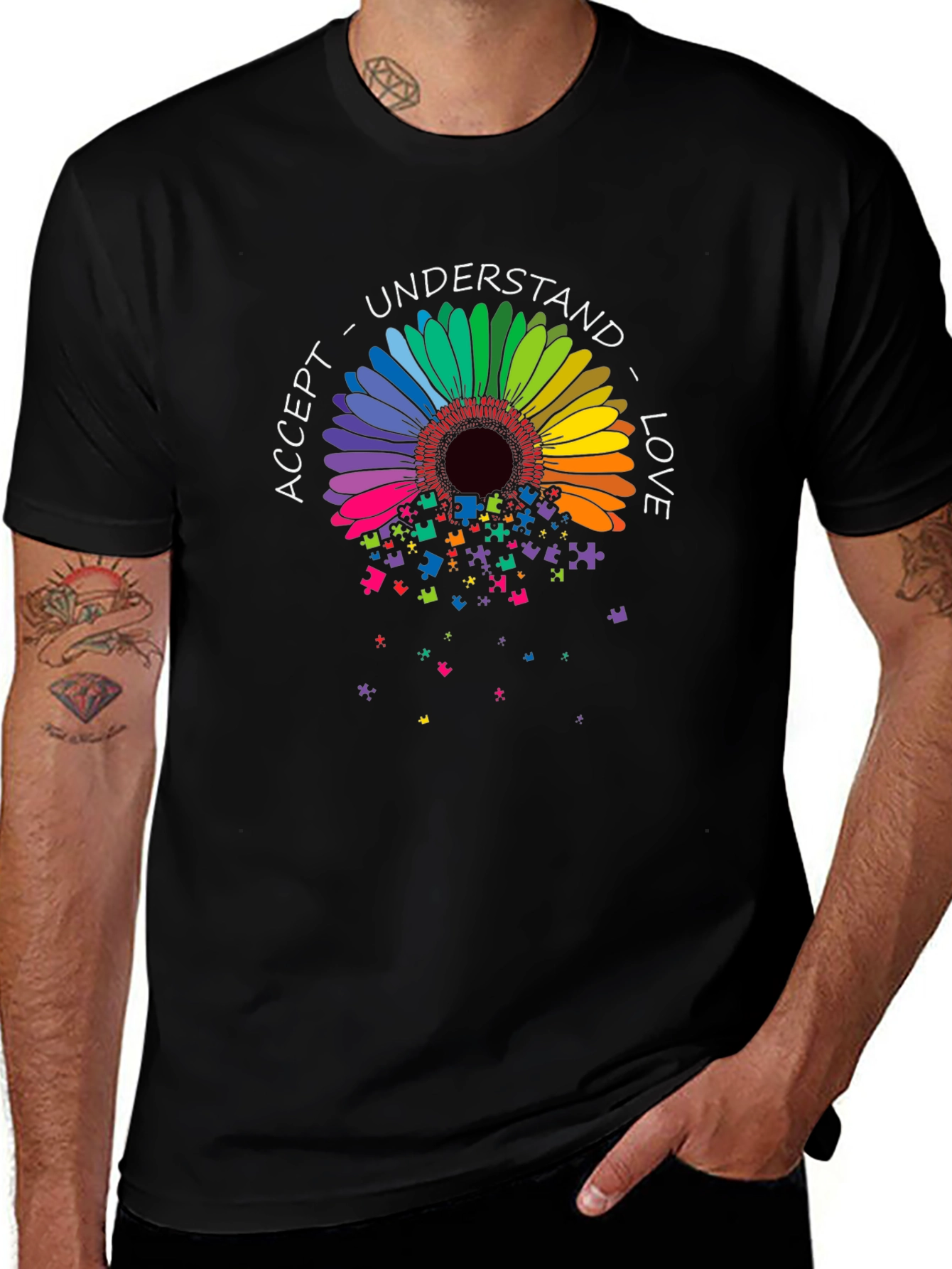 Autism Awareness Flower T-Shirt: Accept Understand Love
