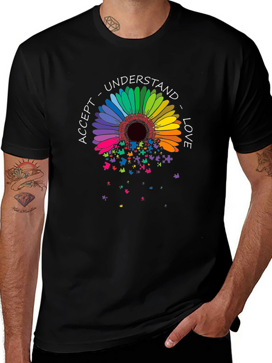 Autism Awareness Flower T-Shirt: Accept Understand Love