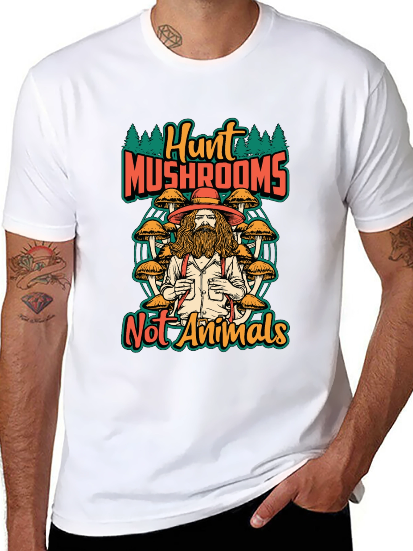 Hunt Mushrooms Not Animals T-Shirt