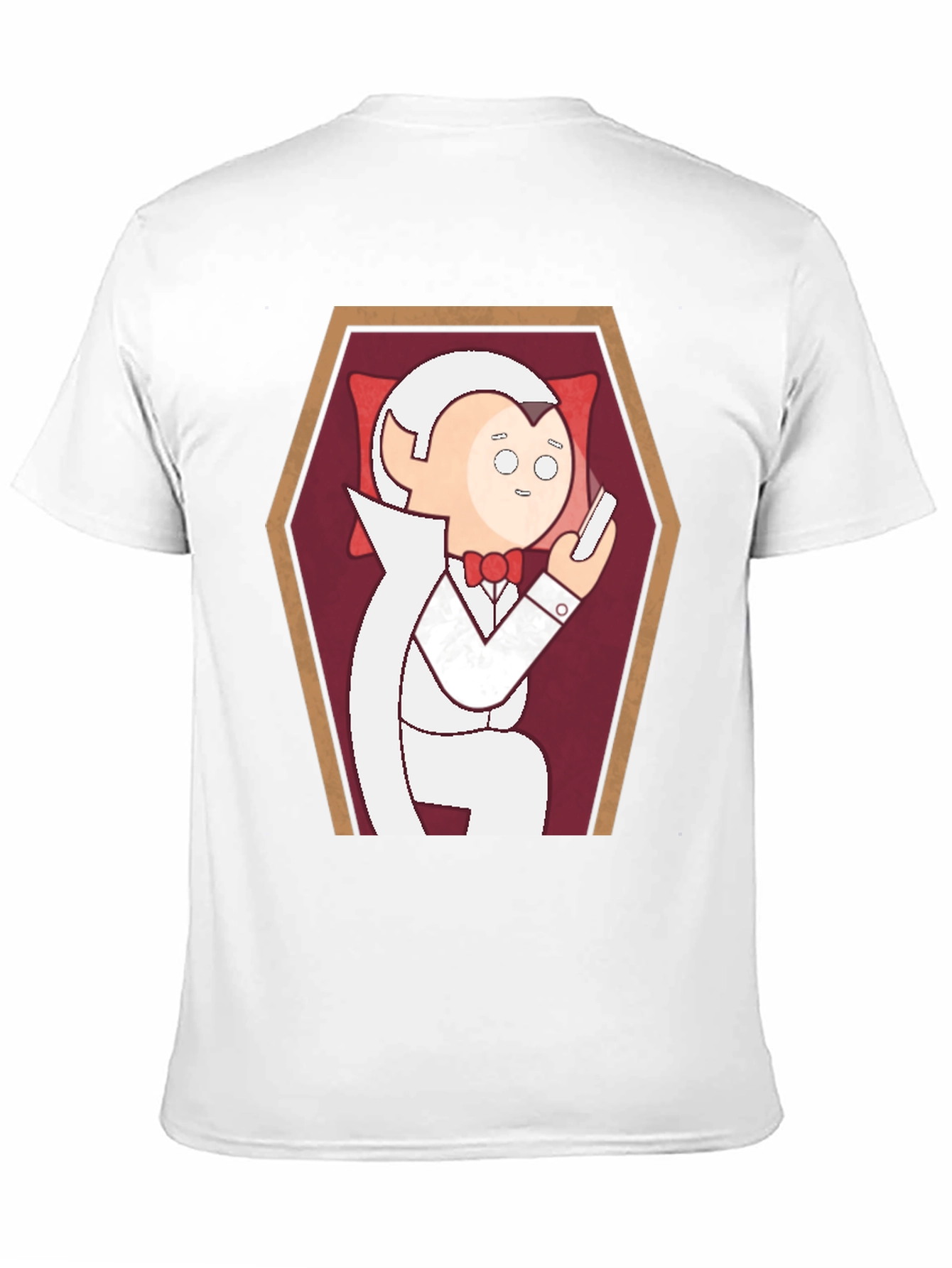 Funny Cartoon Vampire in Coffin Graphic T-Shirt