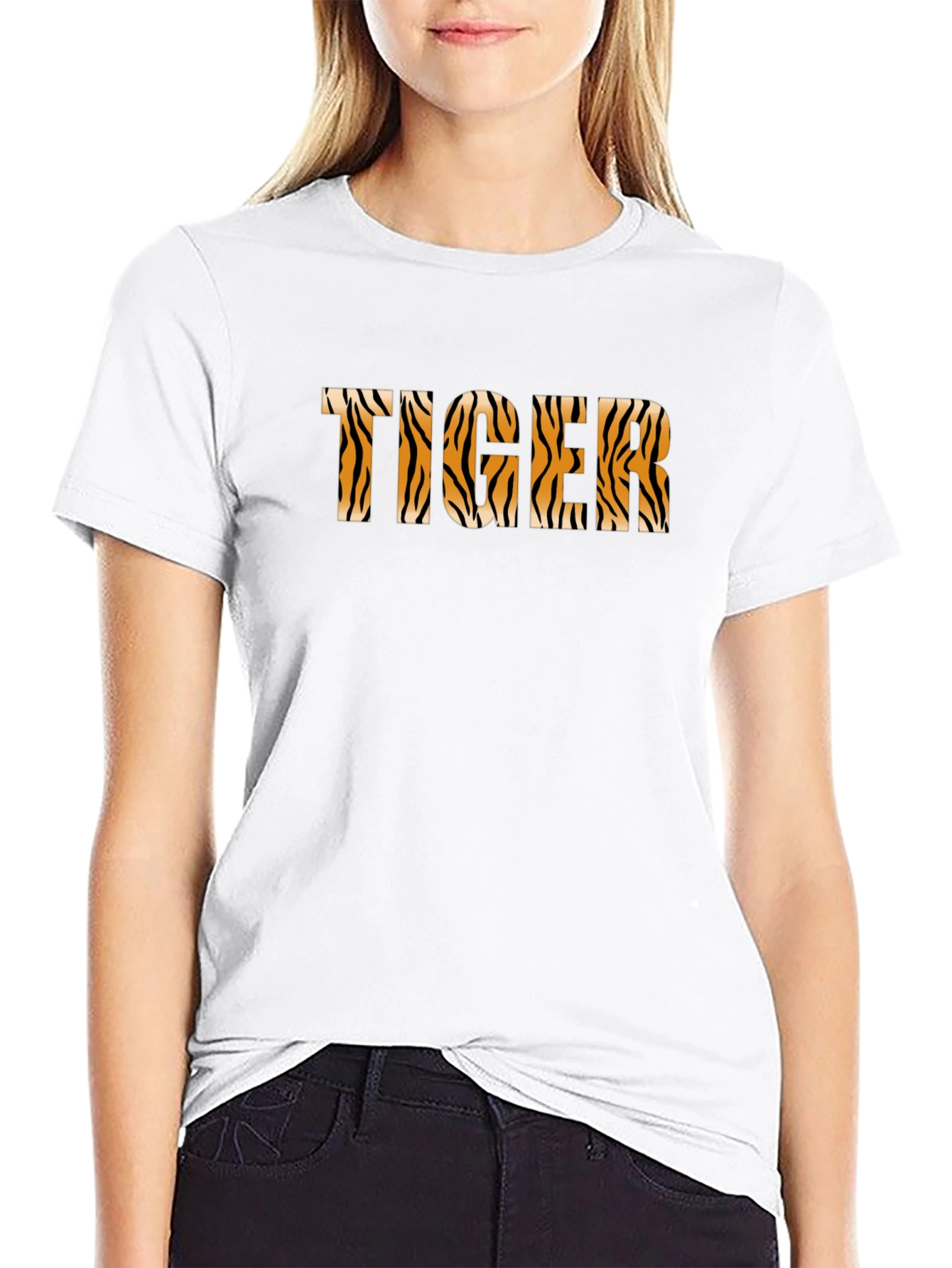 Tiger Print Black T-Shirt