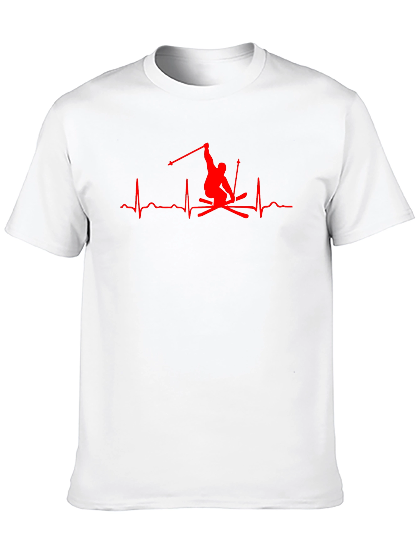 Skier Heartbeat Graphic Tee - Black T-Shirt