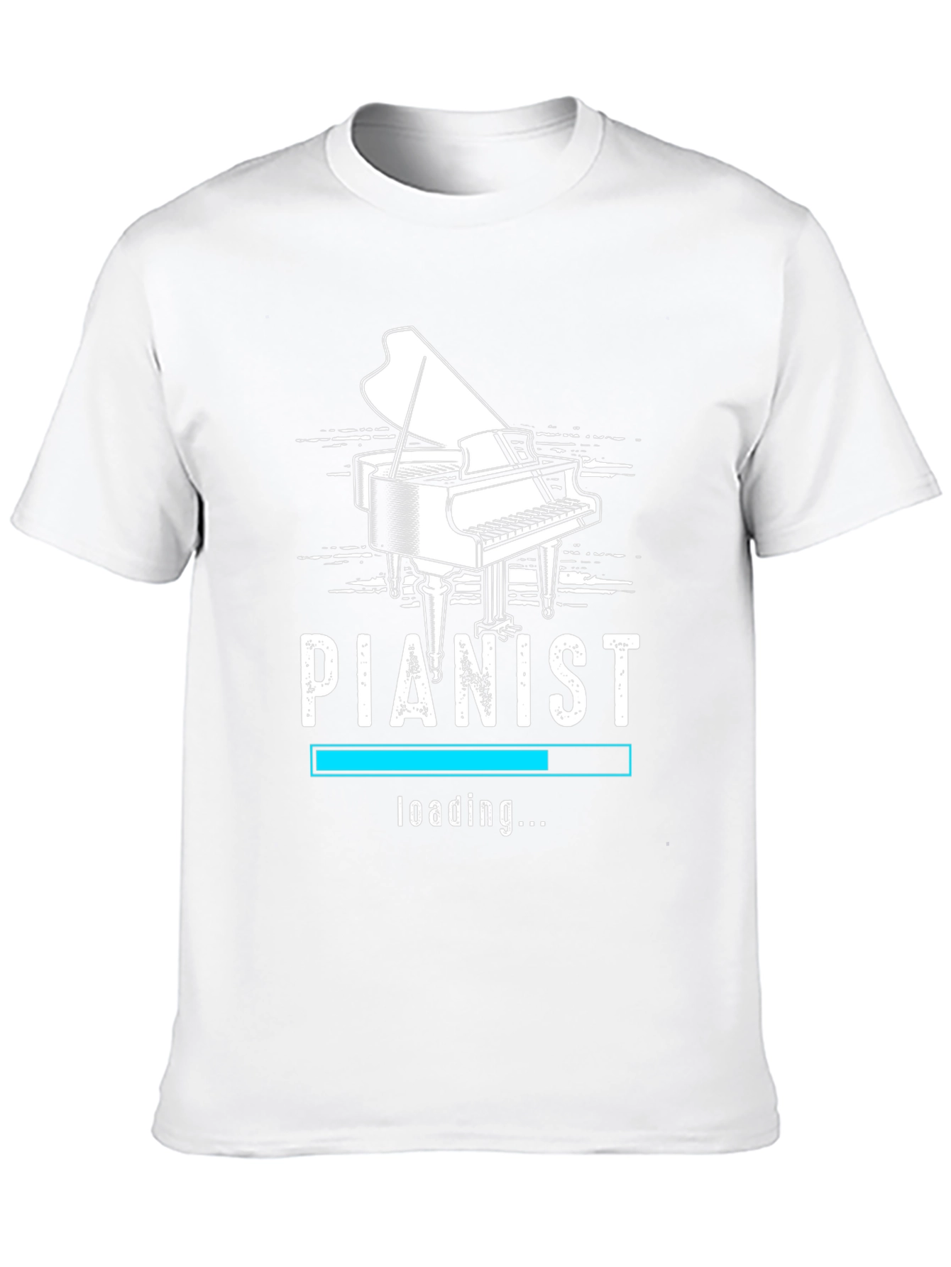 Pianist Loading Black Graphic T-Shirt