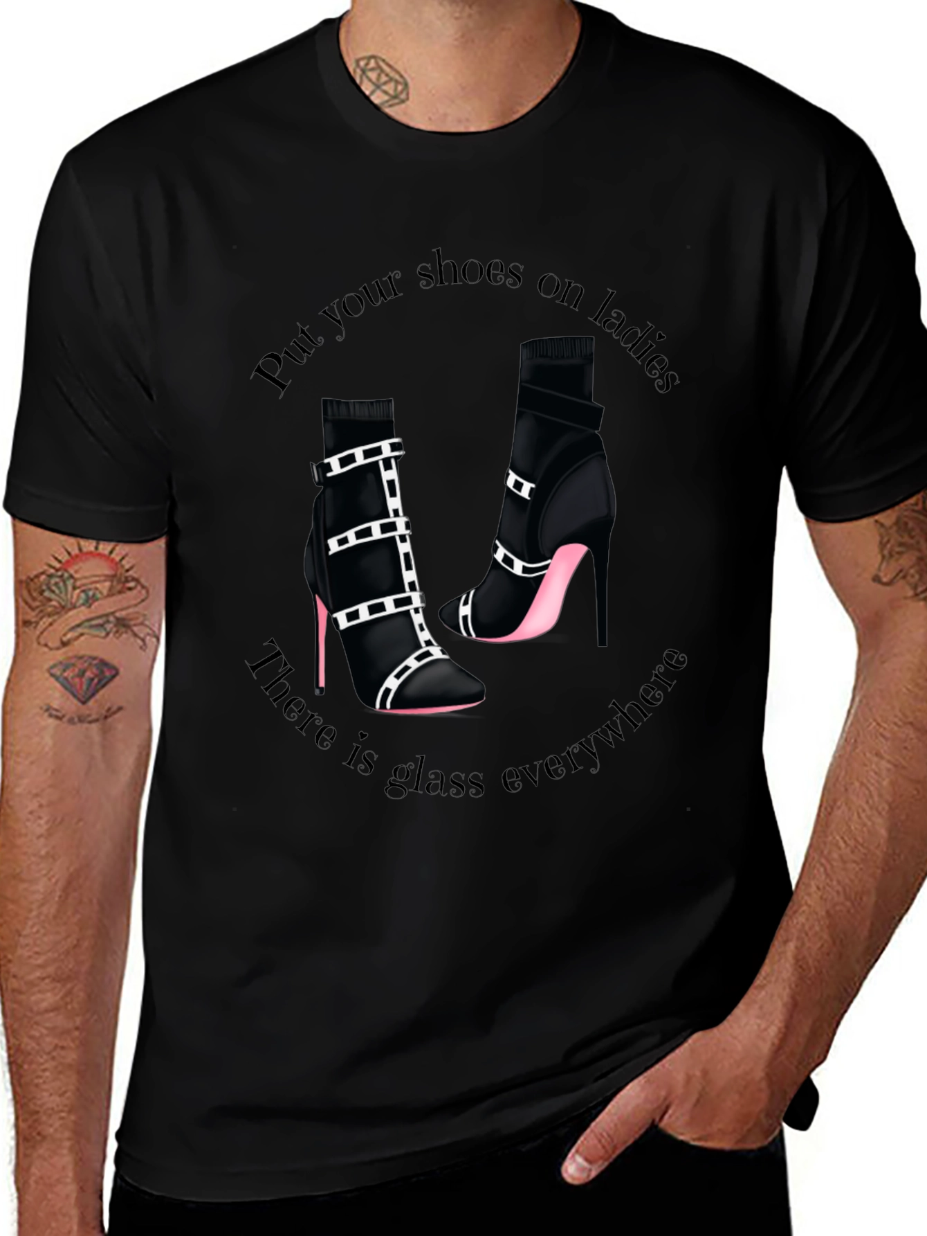 Stylish Glass Everywhere Graphic T-Shirt