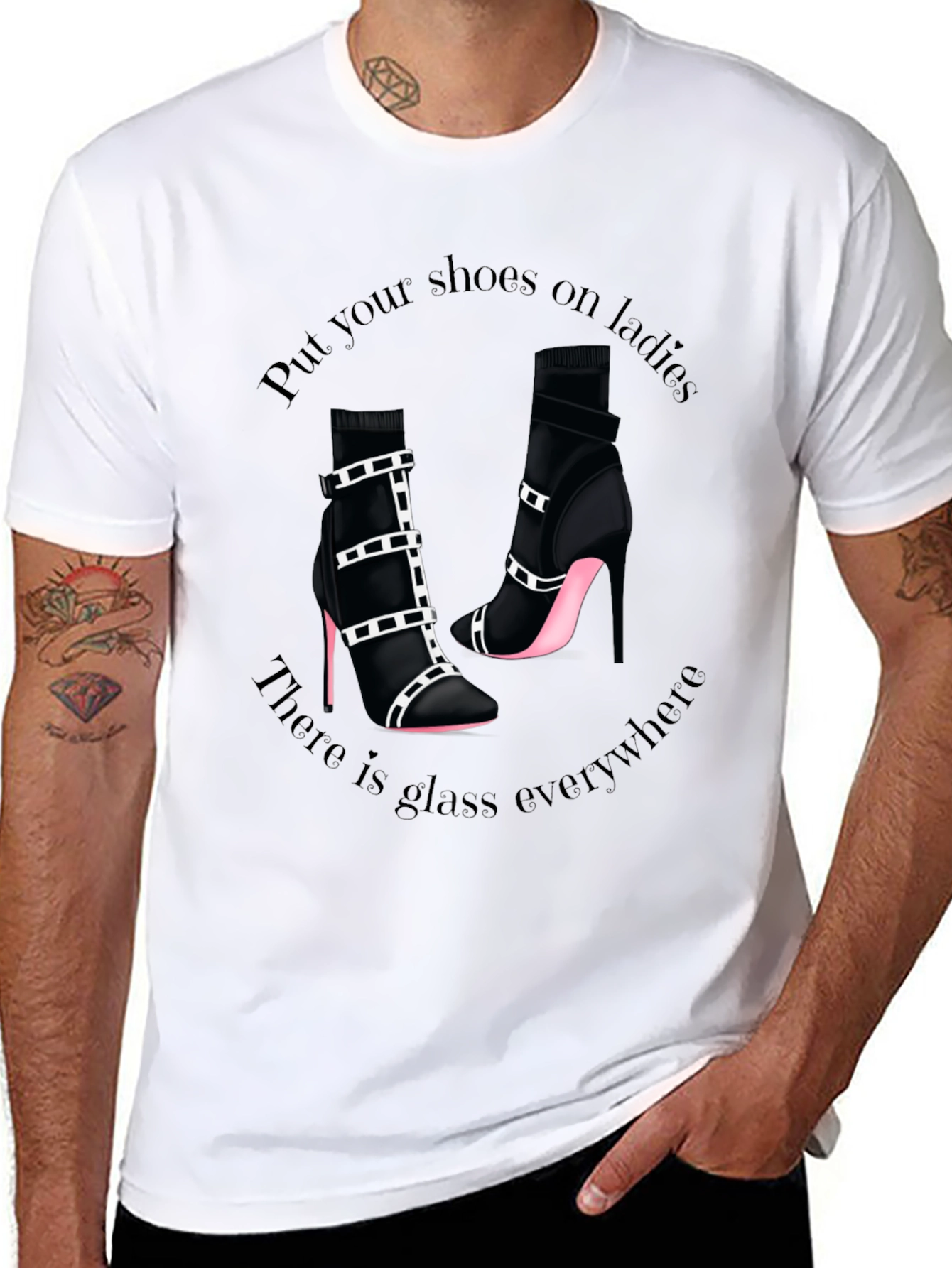 Stylish Glass Everywhere Graphic T-Shirt