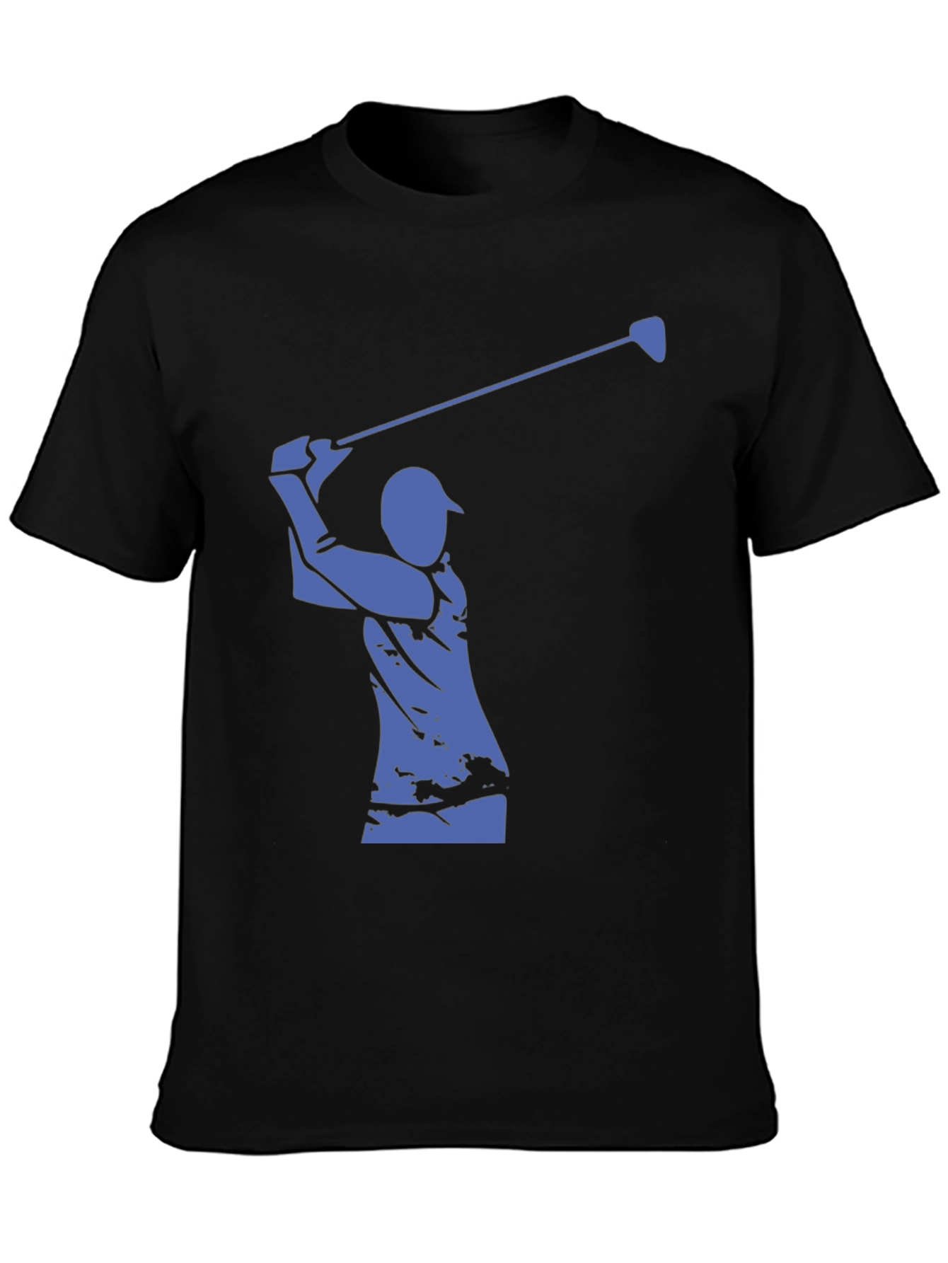 Golfer Silhouette Graphic Tee - Classic Black Cotton Shirt